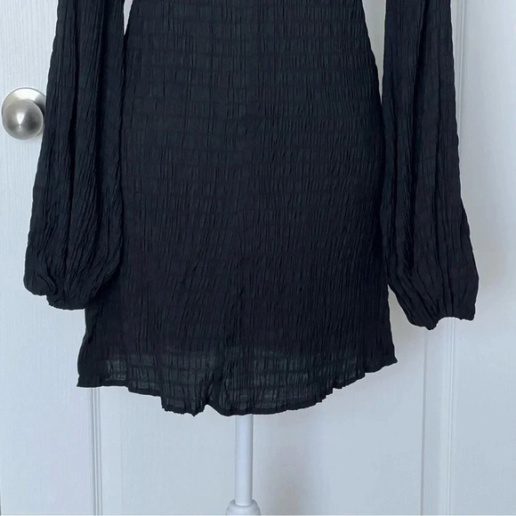 NWT Charlie Holiday Anthropology Isla Mini Dress Size 2 Black Textured - Picture 9 of 17